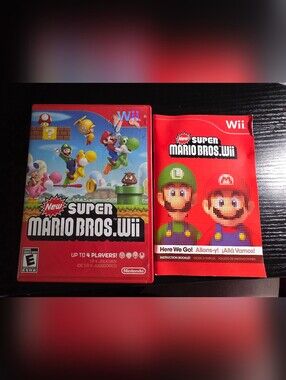 Case & Manual Only -Nintendo Wii Super Mario Bros 2009 - No Disc